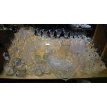 Large quantity of table glass, decanters etc Condition: