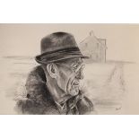 THIS LOT HAS BEEN WITHDRAWN FROM THE SALE - Pencil study - Study of a man, indistinctly signed,