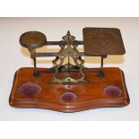 Pair of brass postage scales with weights Condition: