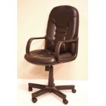 Modern black leather office swivel armchair Condition: