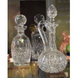 Waterford Colleen cut crystal decanter, together with a Webb whisky decanter and a cut glass