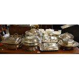 Quantity of silver plated tureens and covers Condition: