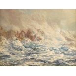 William John Caparne - Matched pair of watercolours - A Dusky Coastal View and A Stormy Seascape,