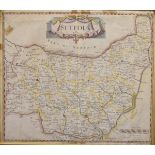 After Robert Morden - 19th Century hand coloured map of Suffolk, within an oak frame Condition: