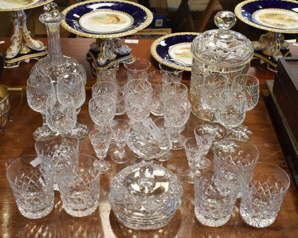 Quantity of good quality cut table glass, decanter etc Condition: