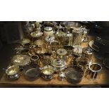 Large quantity of silver plated hollow ware etc Condition: