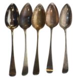 George IV set of six silver tablespoons, Edinburgh 1824, having engraved monogram, approx 9.7oz