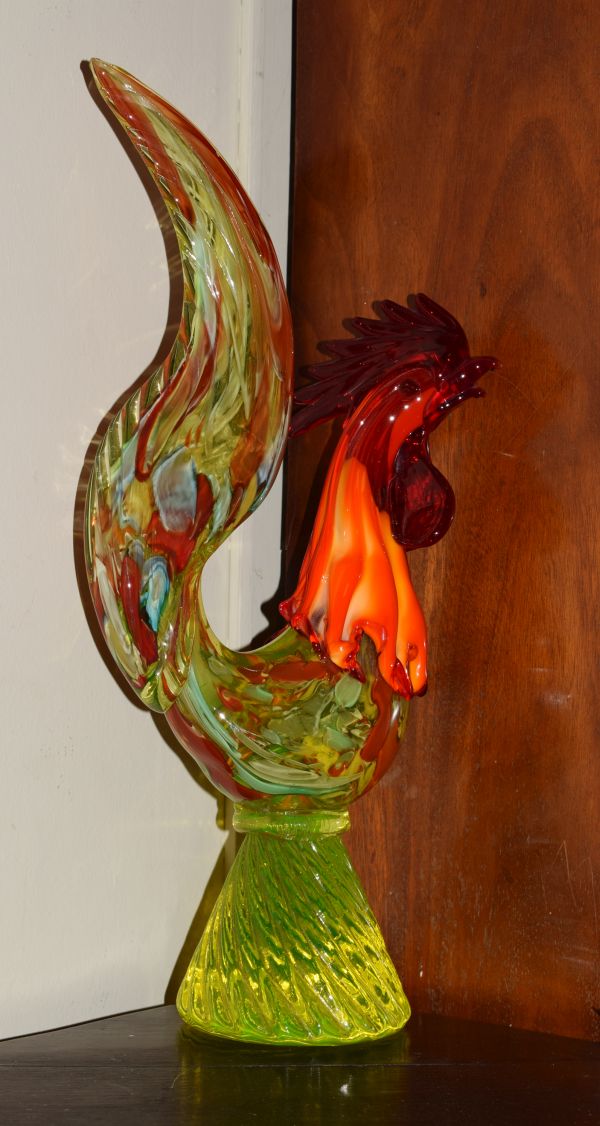 Venetian multi-coloured glass cockerel Condition: