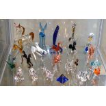 Collection of Venetian glass animal figures and a quantity of Swarovski and other crystal animals