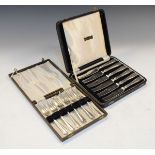 Elizabeth II set of six silver pastry forks, Sheffield 1957 and a set of six George VI silver