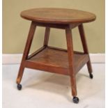 Mahogany circular topped and stained pine occasional table Condition: