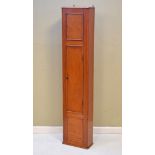 Victorian walnut wall hanging corner gun cabinet, now converted to a cupboard with shelves