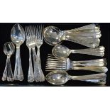 Quantity of insignia silver plated cutlery having engraved monogram Condition: