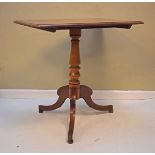 Victorian mahogany rectangular snap top supper table, on tripod base Condition: