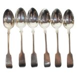 Victorian set of six silver teaspoons having engraved monogram, London 1873, approx 4.7oz Condition: