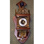 Reproduction stained beech cased Continental style wall clock Condition: