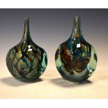 Two Mdina glass Cube vases dated 1975 and 1978 Condition: