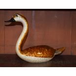 Modern studio glass figure of a swan Condition: