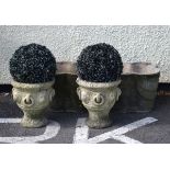 Two pairs of modern garden urns Condition: