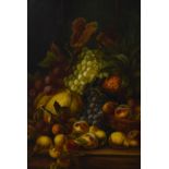 W. Vincent - Oil on canvas - Still-life with fruit, framed Condition: