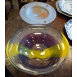 Kosta Boda studio glass bowl together with a Svaja studio glass bowl Condition: