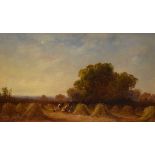 Henry Harris - Oil on canvas - Landscape with corn field, signed, framed Condition: