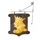 Late 19th/early 20th Century double sided hanging Inn sign - The Kings Head, decorated in relief