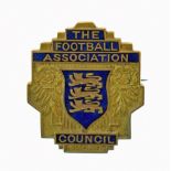 Soccer Interest - 9ct gold and blue enamel Football Association Council Members badge named to J.