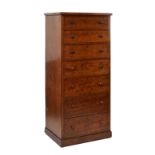 Victorian mahogany Wellington chest fitted seven short drawers and standing on a plinth base, 55.5cm