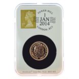 Gold Coins - Elizabeth II 2014 DateStamp sovereign, limited to 995 coins, with paperwork and in
