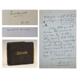 Autographs - Album containing a small collection including; Sir Winston S. Churchill, Sir Ernest