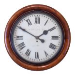 19th Century mahogany cased circular single fusee wall clock by Sheppard Brothers of Walsall, the