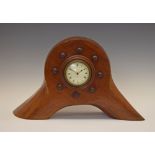 Early 20th Century mahogany 'propeller blade' mantel clock, the off-white dial with Roman