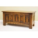 Reproduction oak blanket box Condition: