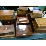 Collection of Victorian and later mahogany, walnut, oak, rosewood and other boxes Condition: