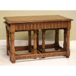 Late 20th Century oak nest of three occasional tables Condition: