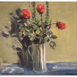 Eric Craddy (Bristol Savages) - Oil on board - Typically English, being a still-life with flowers,
