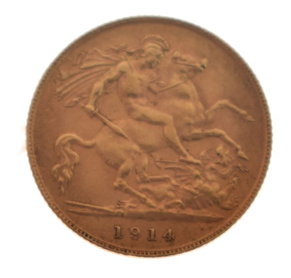 Gold Coin - George V half sovereign, 1914 Condition: