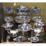 Late 19th/early 20th Century dolls dinner service having blue and white transfer printed