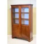 Mahogany cabinet bookcase fitted three shelves enclosed by a pair of partially glazed doors and
