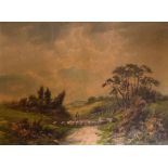 W. Wilton - Pair of late 19th/early 20th Century watercolours - Landscapes with figures on a