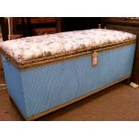 Vintage blue wicker blanket box/ottoman Condition: