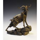 Modern bronzed figure of a goat Condition: