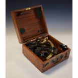 Sextant marked T.L.Ainsley, Southshields, in a mahogany box bearing Christie & Wilson nautical