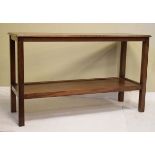 Oak rectangular top two tier hall table (subject to VAT) Condition: