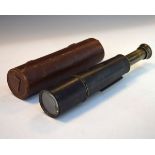 Brass three draw telescope, reconditioned for John Barker by Broadhurst, Clarkson & Co Condition: