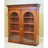 19th Century mahogany bookcase top fitted two arch glazed doors Condition: