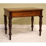 19th Century mahogany rectangular stool with later hinged top Condition: