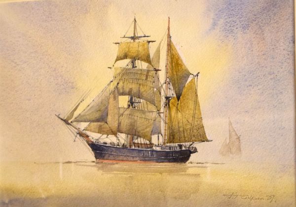 Terry Culpan (Bristol Savages) - Two watercolours - Seascapes with sailing vessels, each signed