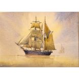 Terry Culpan (Bristol Savages) - Two watercolours - Seascapes with sailing vessels, each signed